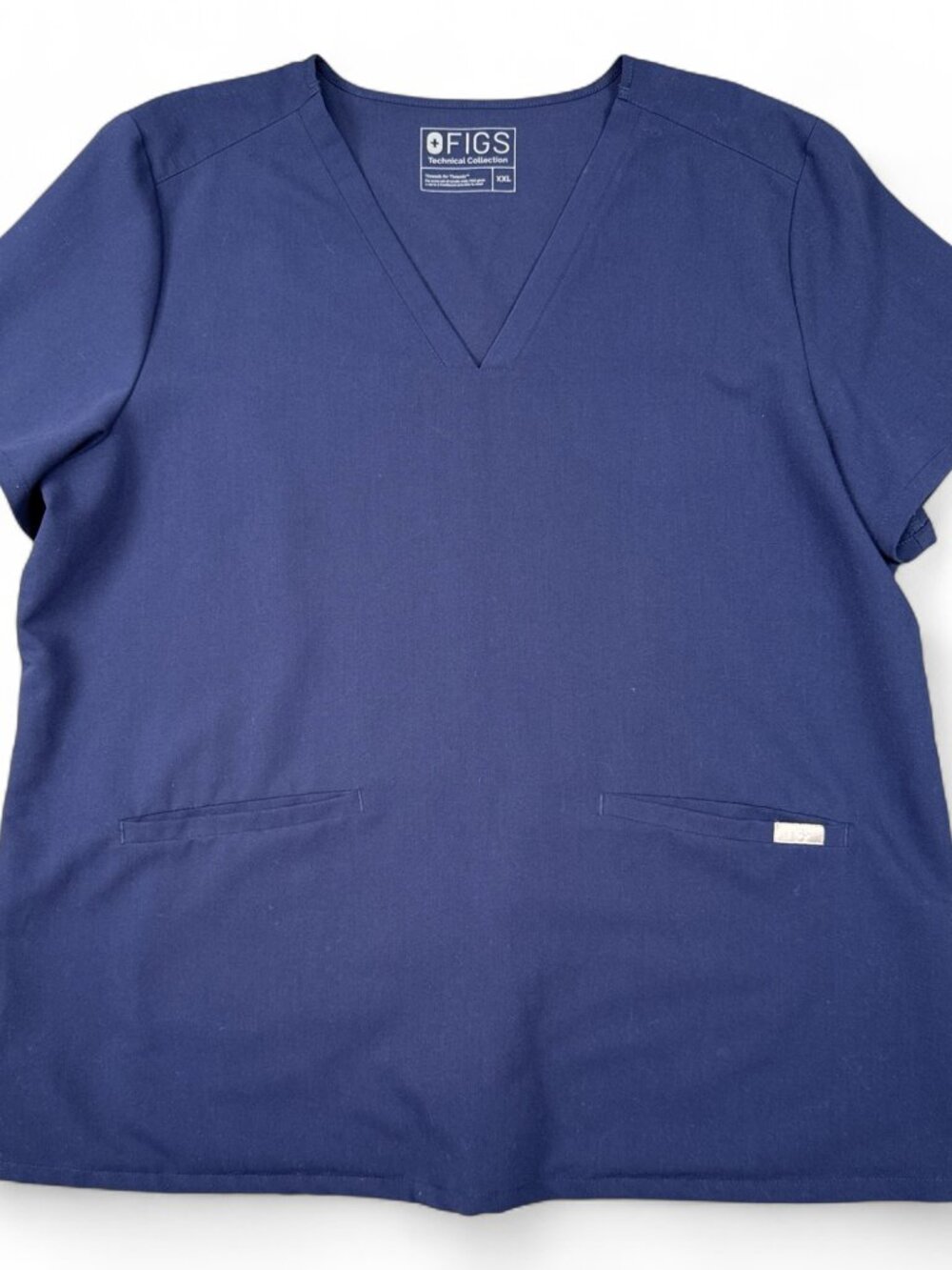 FIGS FW1100 Technical Collection Scrub top XXL Navy Blue V-Neck